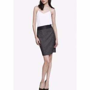 Express Grey Pencil Skirt with Leather Band